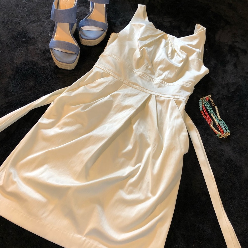 Teeze Me Ivory Sleeveless Scoop-neck Dress